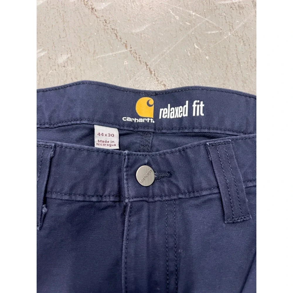 Carhartt Carpenter Pants Men's 44x30 Navy Blue‎ Relaxed Fit Wide Leg Workwear